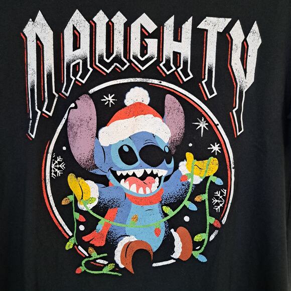 Disney's Lilo & Stitch Naughty Men's Graphic Crew Neck Tee NWT Large - Picture 2 of 4